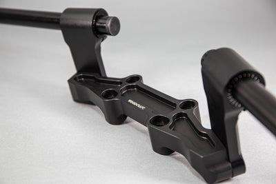 Adjustable Riser Clipon Adapter Plate w/ Std. Black Bars Kawasaki NINJA 650 2006-2016, ER6N 2009-2011 35mm Front Adjustable Rise -- 2006-2016