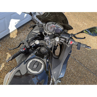 12-7741-78BK1 Kawasaki Ninja 650, Z650 75MM Rise Side Mount Adjustable Angle Clipon Risers