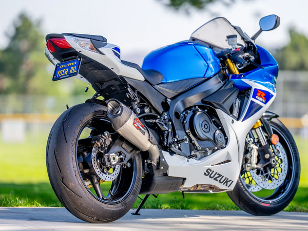 Yoshimura Street AT2 Stainless Slip-On Exhaust w/ Stainless Muffler, Suzuki GSX-R600 / GSX-R750 2011–2026