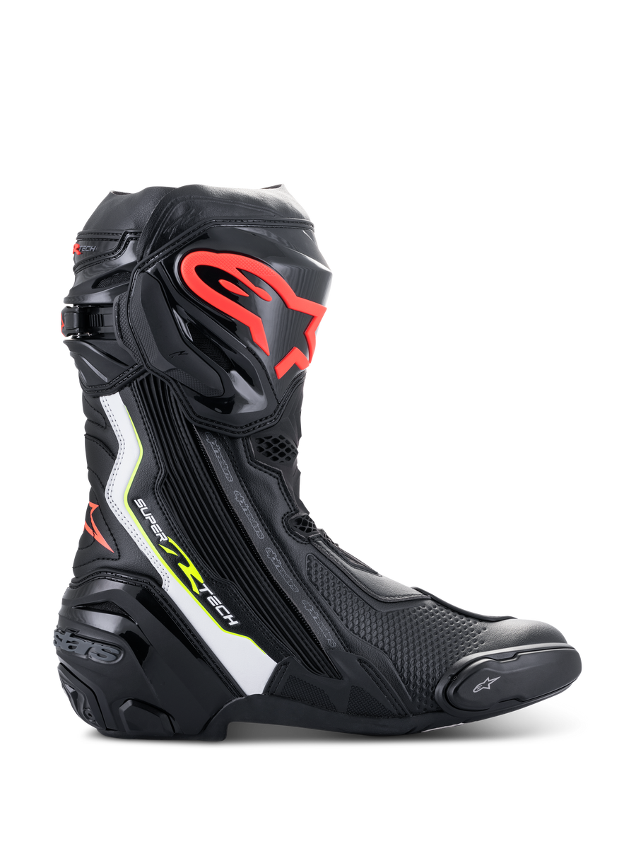 Supertech R Boots - Black/White/Red Fluo/Yellow Fluo
