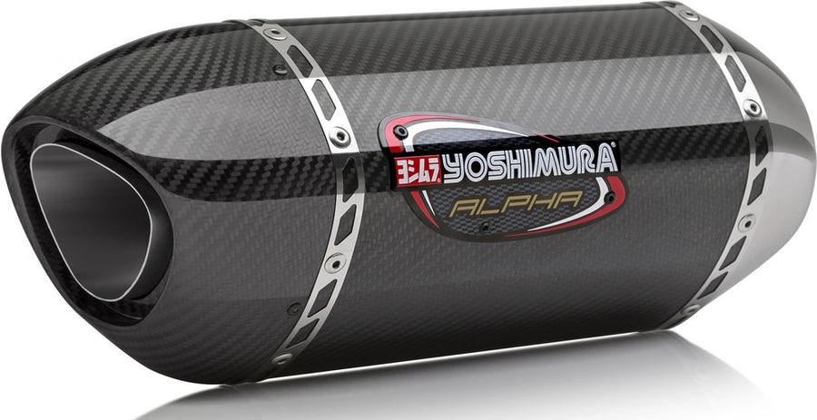Yoshimura Street ALPHA-T Stainless Slip-On Exhaust w/ Carbon Fiber Muffler, Suzuki SV650 / SV650X 2017–2026