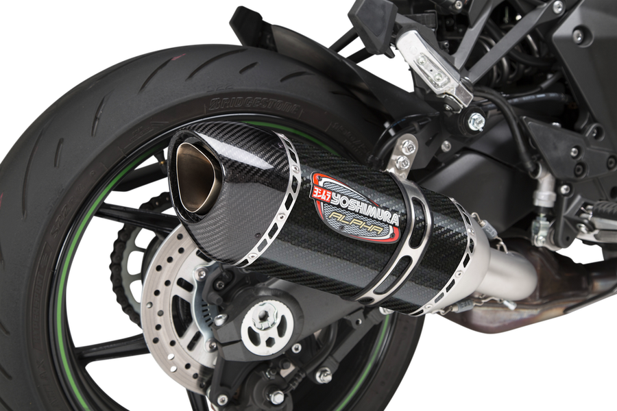 Yoshimura Street ALPHA Stainless Slip-On Exhaust w/ Carbon Fiber Muffler, Kawasaki Ninja 1000SX 2020–2026