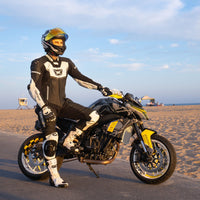 Revo Sport Air 1-Piece Leather Suit — Black/Gun