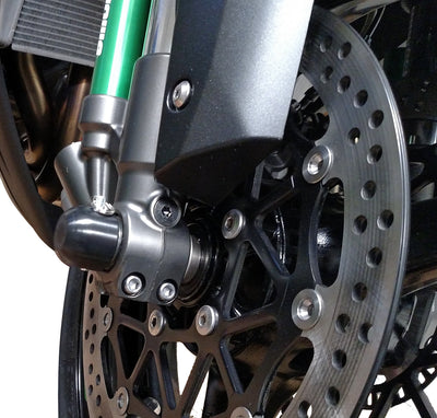 45-0147F Kawasaki ZX10R, H2, 2005-12 ZX6 Front Axle Sliders