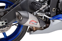 Yoshimura Street AT2 Stainless Slip-On Exhaust w/ Stainless Muffler, Yamaha YZF-R6 2006–2020