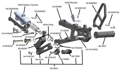 05-0658B Ducati Streetfighter V4/V4S Complete Rearset