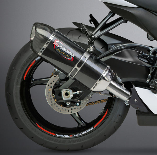 Yoshimura Signature ALPHA Stainless Slip-On Exhaust w/ Carbon Fiber Muffler, Suzuki GSX-R600 / GSX-R750 2011–2026