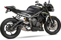 Yoshimura Street AT2 Stainless Slip-On Exhaust w/ Stainless Muffler, Triumph Street Triple 765 2018–2023