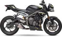 Yoshimura Street AT2 Stainless Slip-On Exhaust w/ Stainless Muffler, Triumph Street Triple 765 2018–2023