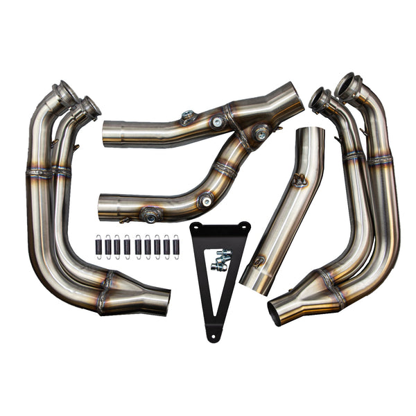 Woodcraft BMW 2020 S1000RR Full/Evo Megaphone High Race Front Section, Stainless