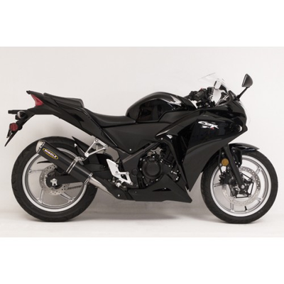 76-0337SN 2011-14 Honda CBR250 Sl;ipon w/ Stainless Steel Small Oval - Black Ceramic Tip