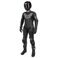 Revo Sport Air 1-Piece Leather Suit — Black/Gun