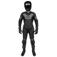 Revo Sport Air 1-Piece Leather Suit — Black/Gun