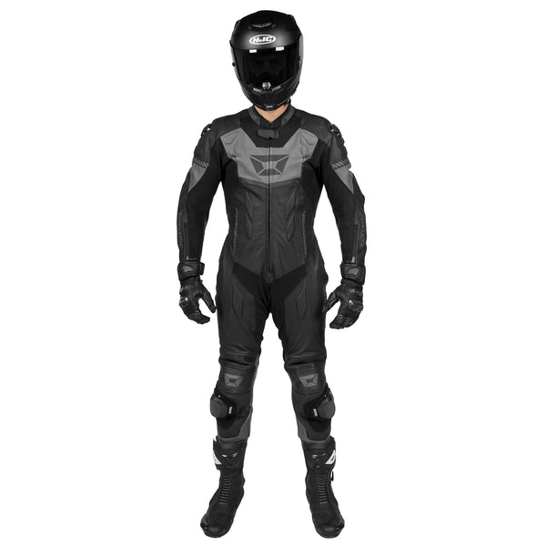 Revo Sport Air 1-Piece Leather Suit — Black/Gun