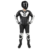 Revo Sport Air 1-Piece Leather Suit — Black/Gun