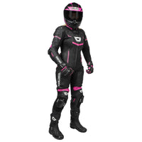 Women's Revo Sport Air 1-Piece Leather Suit — Black/Pink