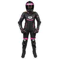 Women's Revo Sport Air 1-Piece Leather Suit — Black/Pink