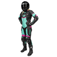 Women's Revo Sport Air 1-Piece Leather Suit — Black/Pink
