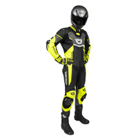 Revo Sport Air 1-Piece Leather Suit — Black/Gun