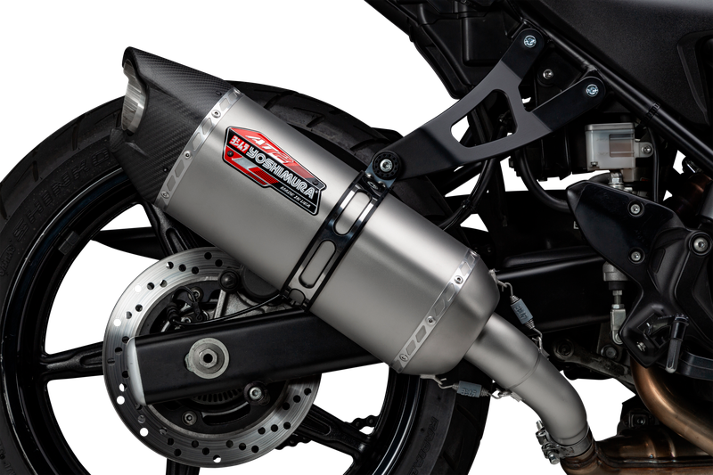 Yoshimura Street AT2 Stainless Slip-On Exhaust w/ Stainless Muffler, Suzuki SV650 / SV650X 2017–2026 (11670BM522)