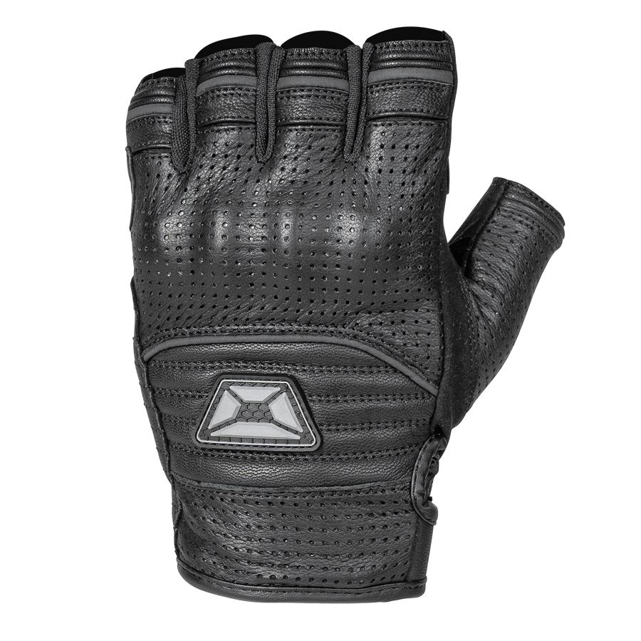 Flip Off Armored Fingerless Gloves — Black