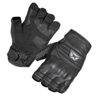 Flip Off Armored Fingerless Gloves — Black