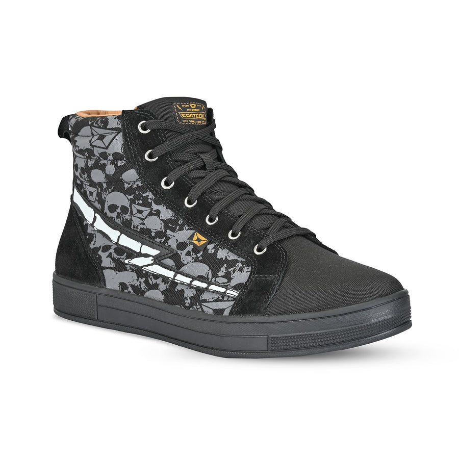 Slayer Canvas Skulls Riding Shoes — Black