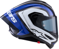 Supertech R10 Arius Helmet - Black/White/Blue Glossy