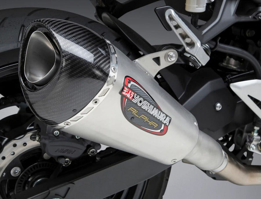 Yoshimura Street ALPHA-T Stainless Slip-On Exhaust w/ Stainless Muffler, Kawasaki Ninja 400 / Z400 2018–2023
