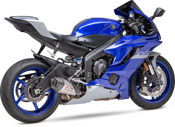 Yoshimura Street AT2 Stainless Slip-On Exhaust w/ Stainless Muffler, Yamaha YZF-R6 2006–2020