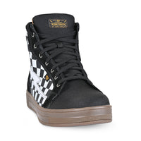 Slayer Canvas Check Riding Shoes — Ghost Black Check