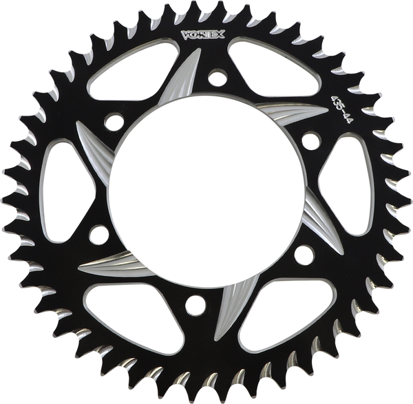 Vortex Rear Sprocket, Aluminum CAT5, Style 435 (520) — 44T Black