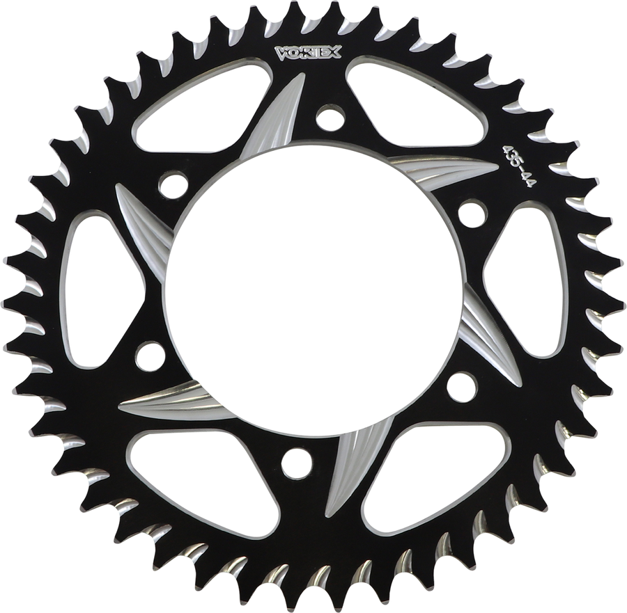 Vortex Rear Sprocket, Aluminum CAT5, Style 435 (520) — 44T Black