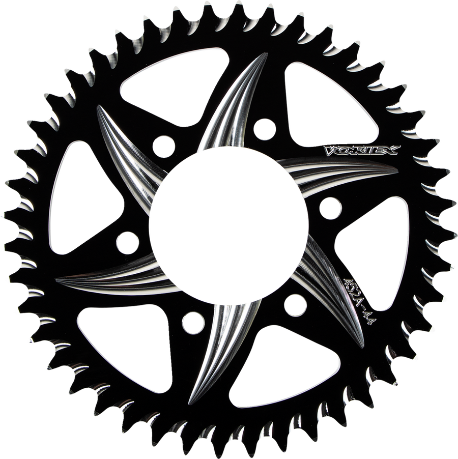 Vortex Rear Sprocket, Aluminum CAT5, Style 452A (520) — 44T Black