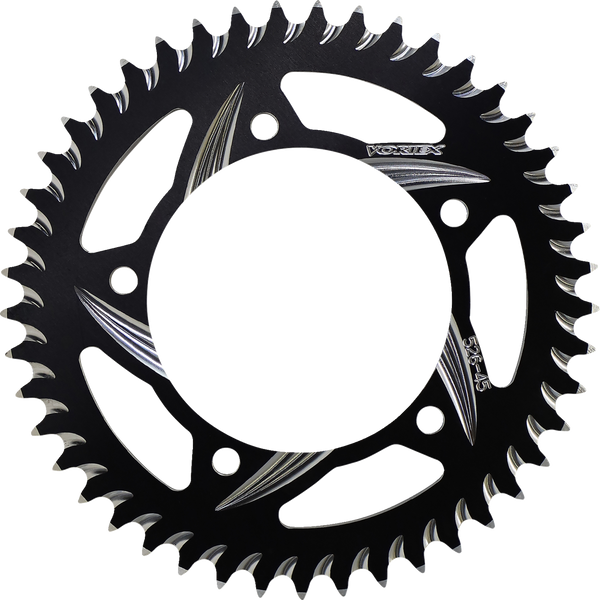 Vortex Rear Sprocket, Aluminum CAT5, Style 526 (525) — 45T Black