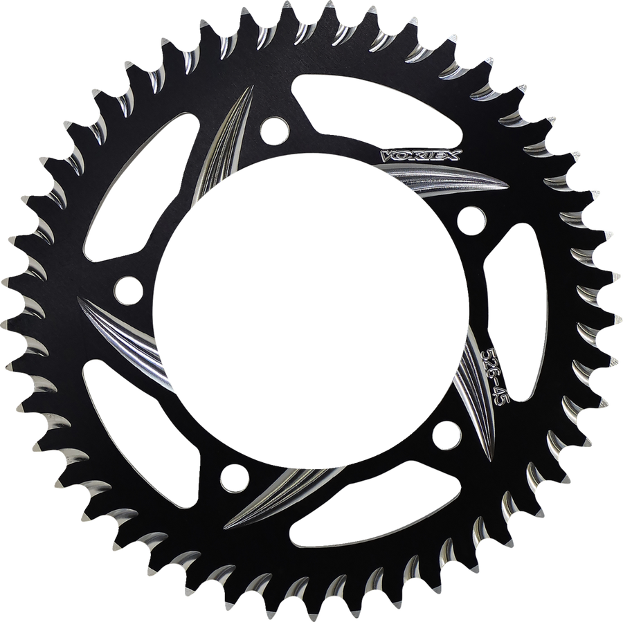Vortex Rear Sprocket, Aluminum CAT5, Style 526 (525) — 45T Black