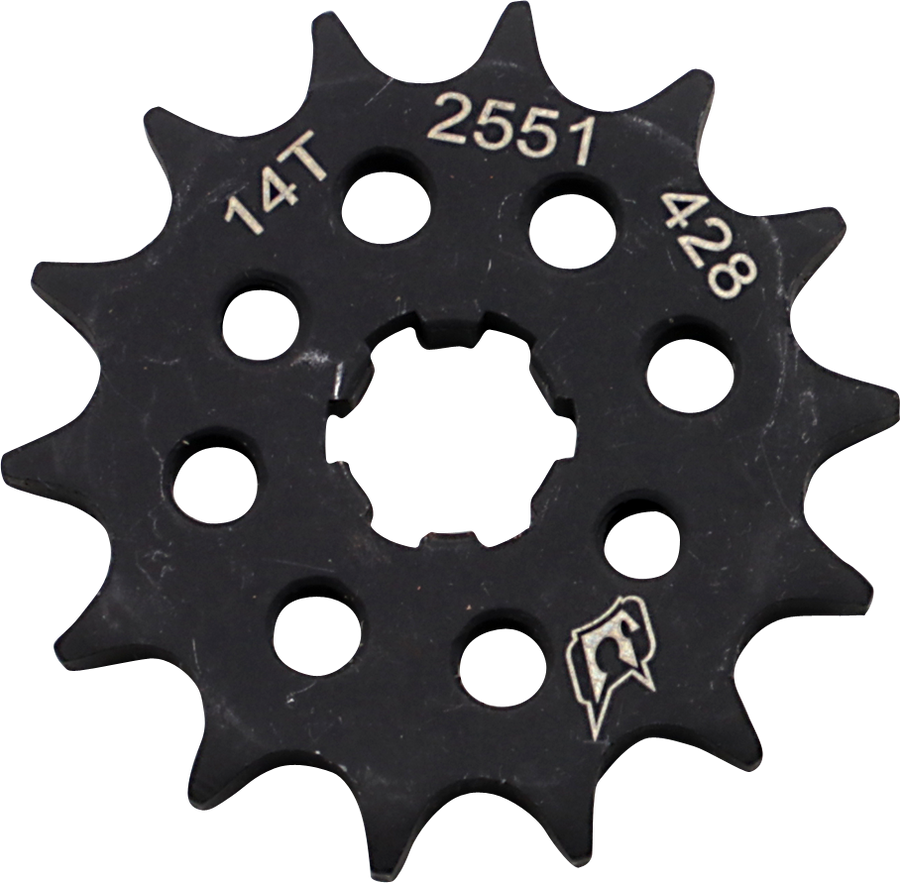 Driven Front Sprocket, Steel, Style 2551 (428) — 14T