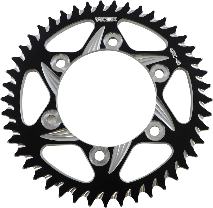 Vortex Rear Sprocket, Aluminum CAT5, Style 435C (525) — 45T Black
