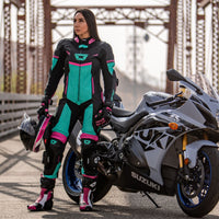 Women's Revo Sport Air 1-Piece Leather Suit — Black/Pink