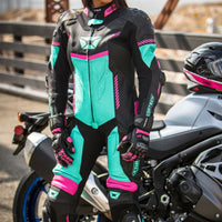 Women's Revo Sport Air 1-Piece Leather Suit — Black/Pink