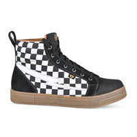 Slayer Canvas Check Riding Shoes — Ghost Black Check