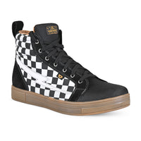 Slayer Canvas Check Riding Shoes — Ghost Black Check